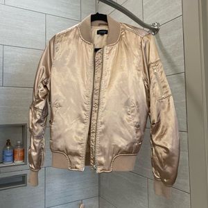 Topshop Satin Pink Bomber Jacket